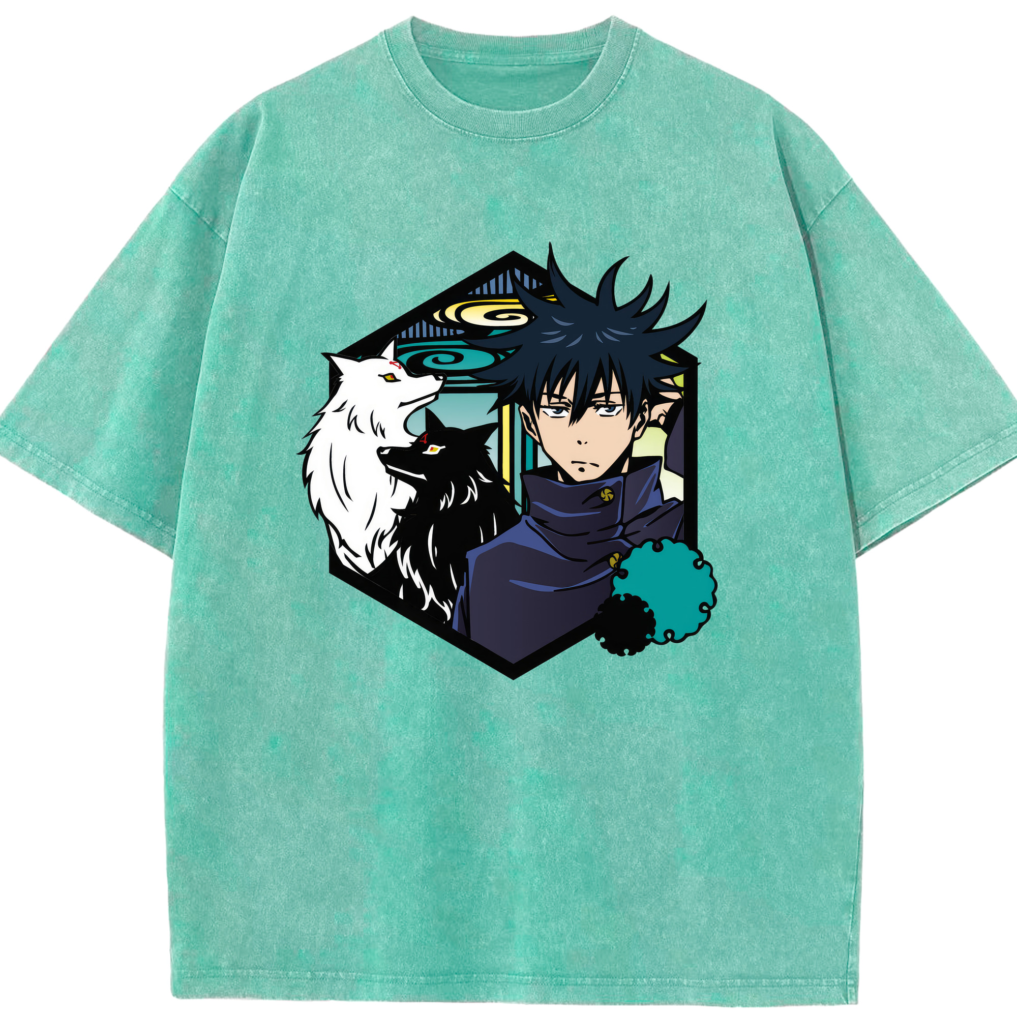 （画像用） 呪術廻戦 Jujutsu Kaisen 綿100% ヴィンテージ風 半袖Tシャツ（フロントプリント）